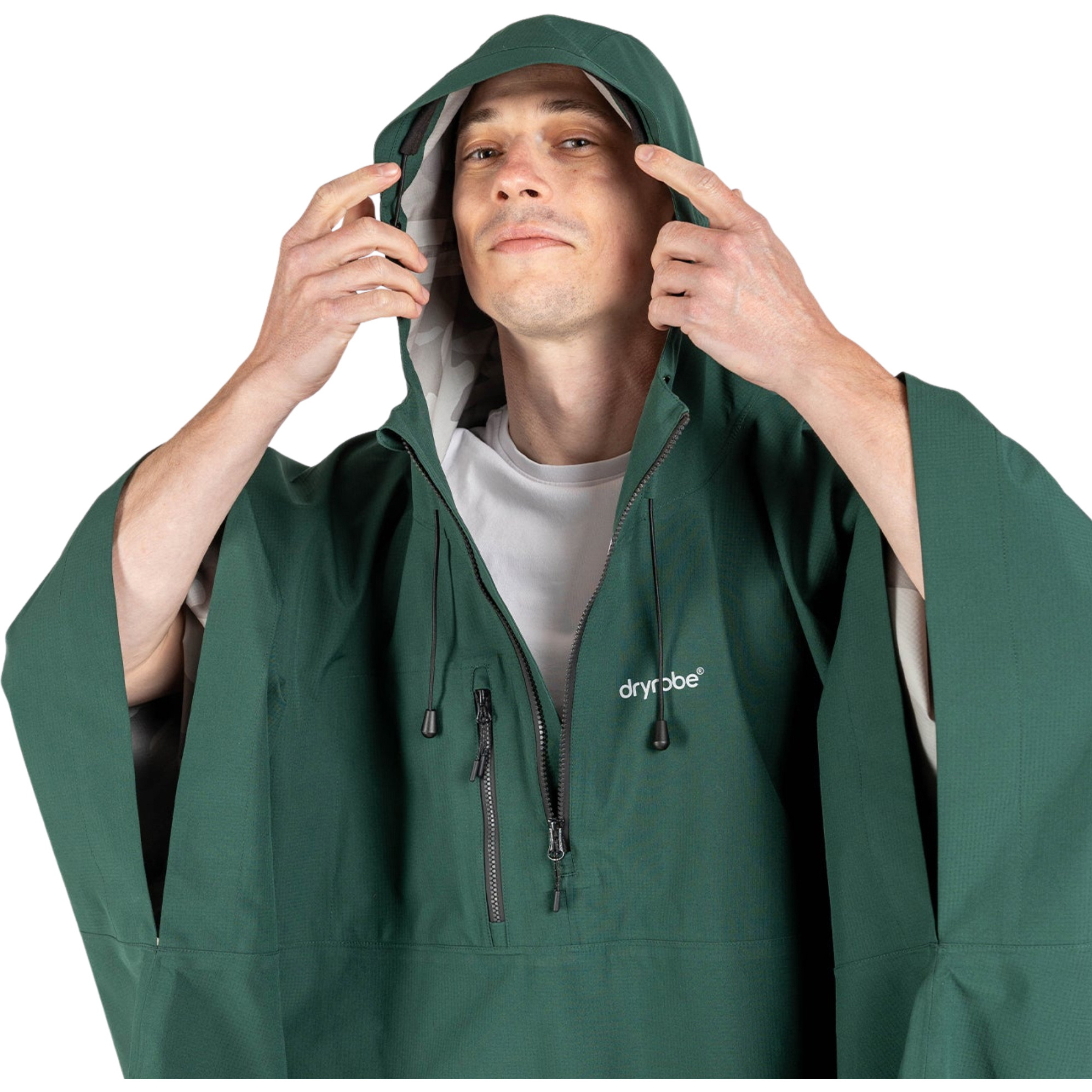 2025 Dryrobe Waterproof Poncho A OS PN - Dark Green